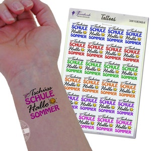 Idee regalo per l'inizio delle vacanze con tatuaggi per bambini, regalo per le vacanze estive, regalo per insegnanti, tatuaggi temporanei, tatuaggi staccabili, regalo per pagelle, bomboniera