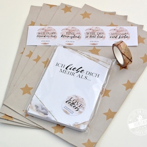 Persönlicher Adventskalender für deinen Schatz, 20 Karten zum Ausfüllen & 4 Geschenktüten zum Befüllen, inkl. Washitape und Sticker