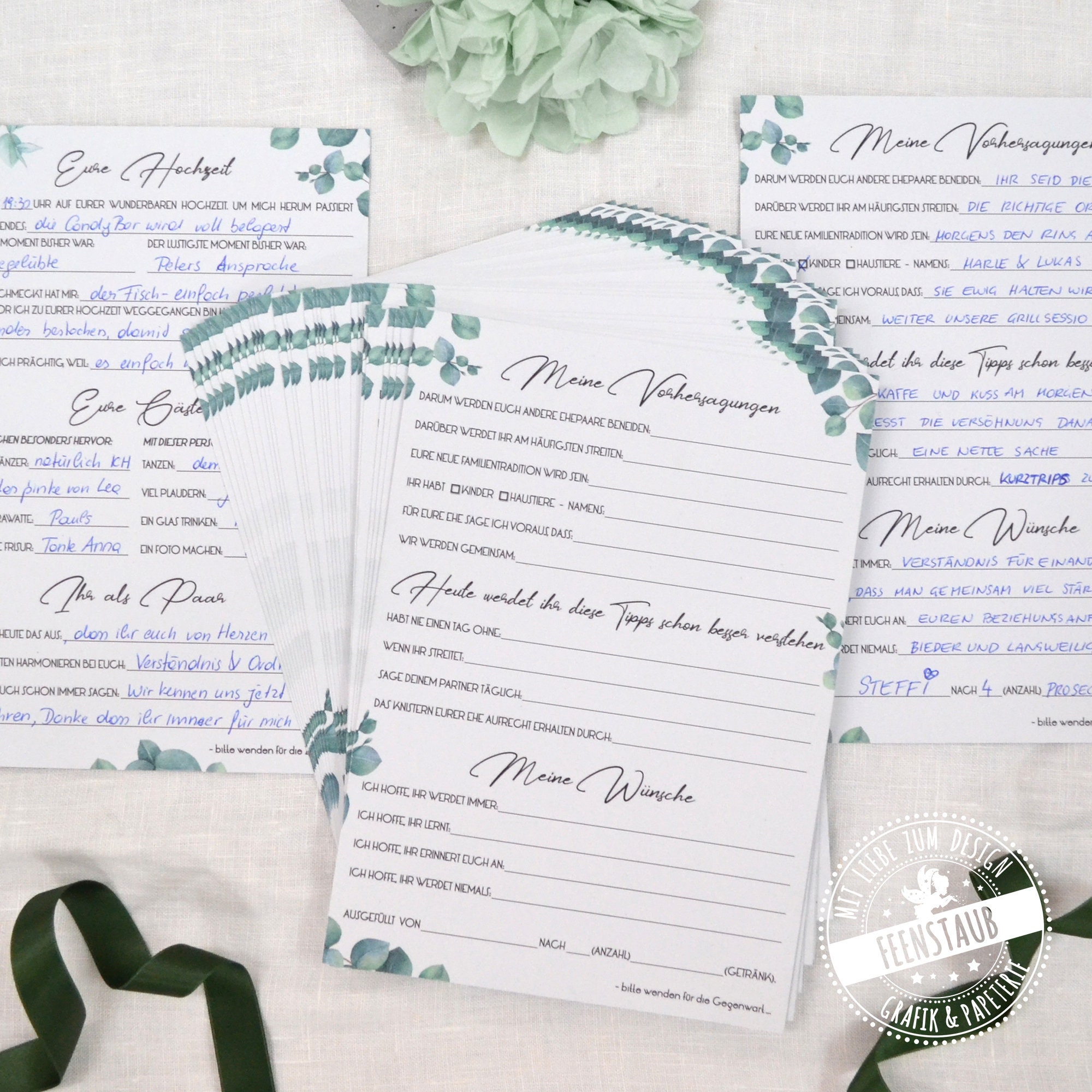 Zeitkapsel Karten für die Hochzeit Fragen zum Ausfüllen ...