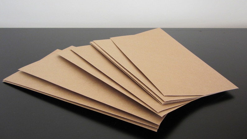 Din Lang 5 Blanko Kuverts Aus Kraftpapier Natron Paper Kuvert Etsy