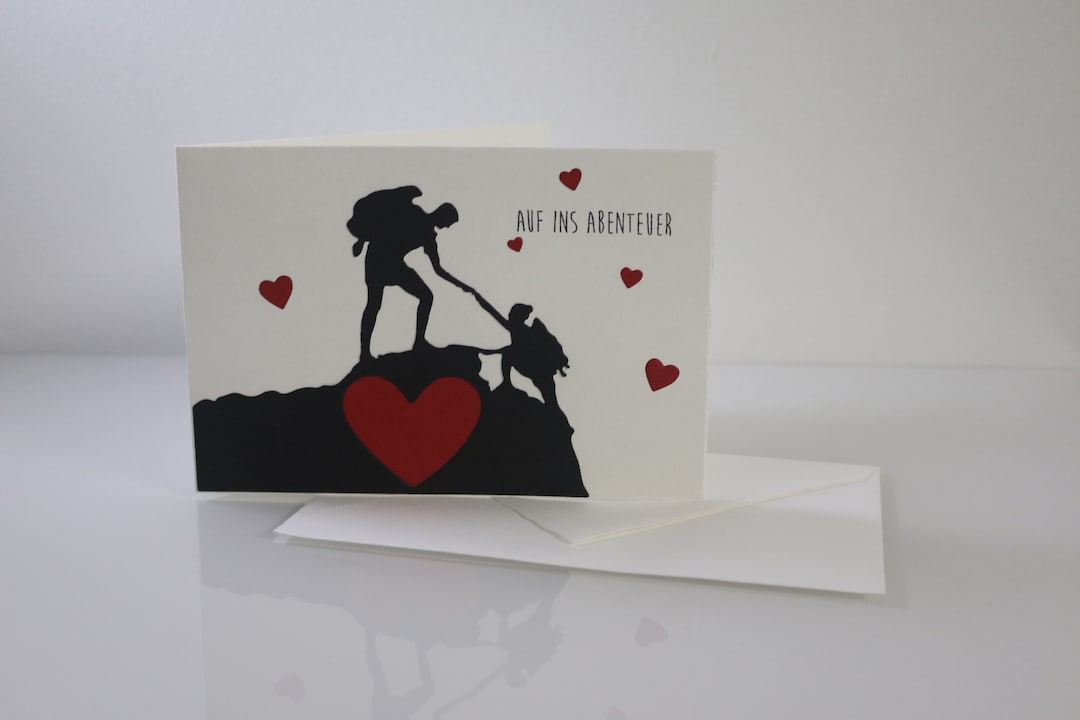 Karte /Glückwunschkarte Hochzeit Wanderer, Klettern, Climber Etsy.de