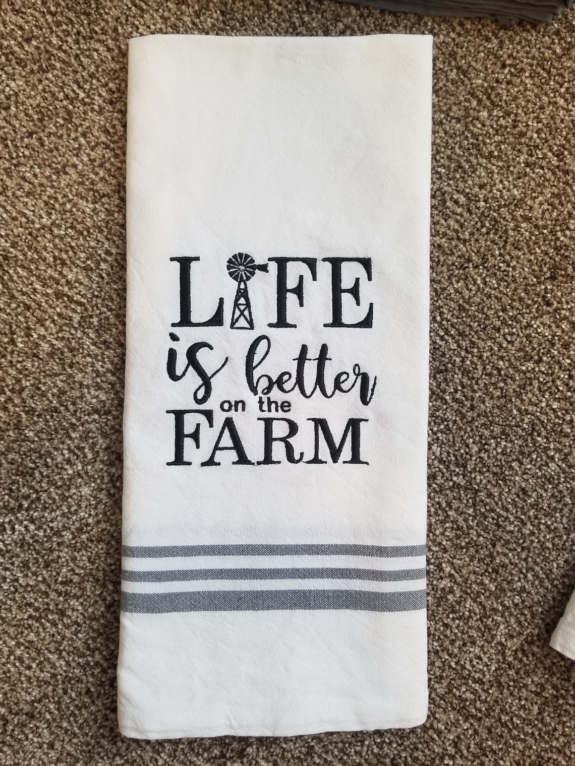 Farmhouse Kitchen Towels Etsy