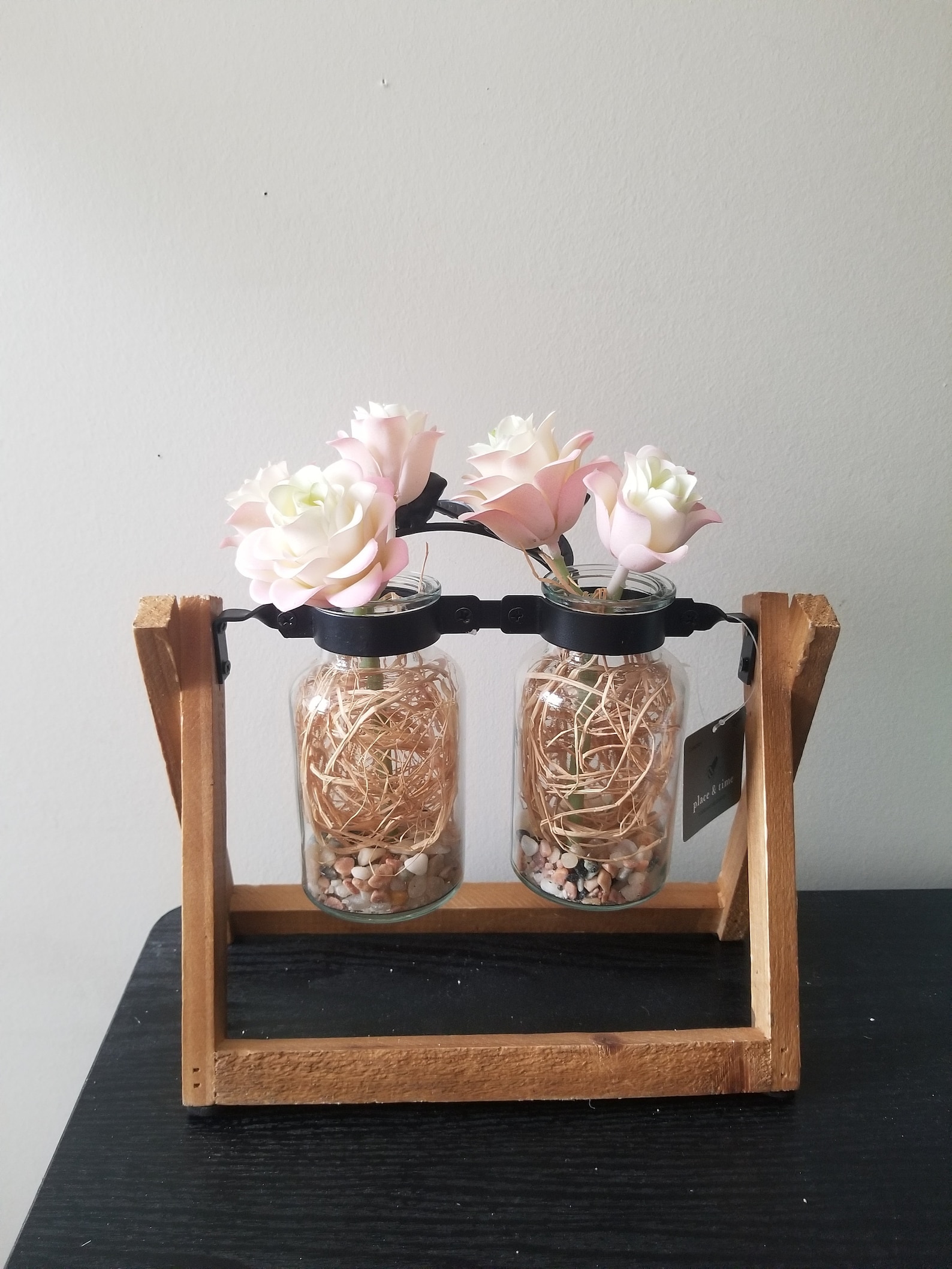 Bud Vases on a Wood Stand Etsy
