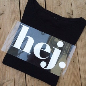 Iron-on image Plot "hej."