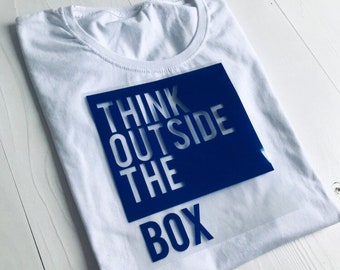 Bügelbild Plot "Think outside the Box"