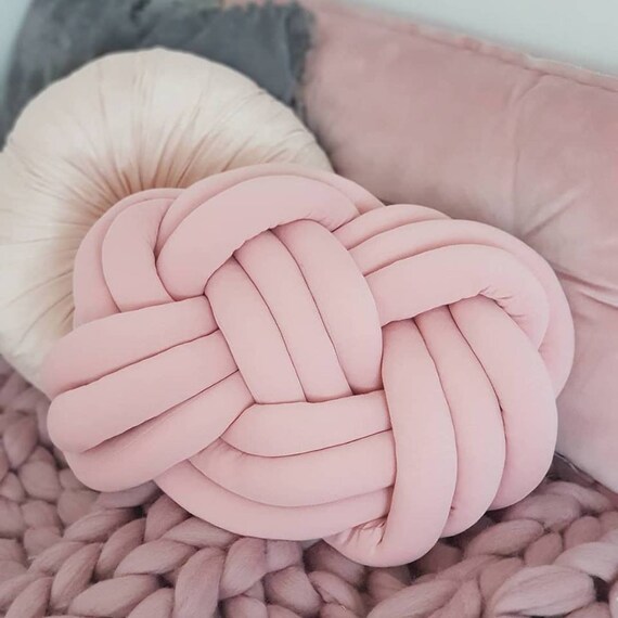Cushion knot pretzel powder pink | Etsy Plushed Pretzel Pillows : cushion design