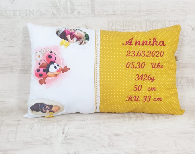 Name pillow birth pillow from Atelier MiaMia