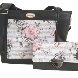 Handbag or set black roses and keys by Atelier MiaMia