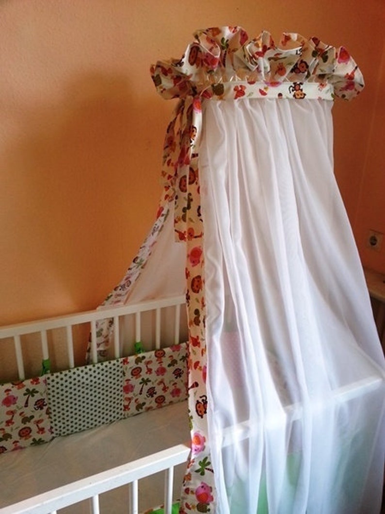 Bed canopy with border and bow by Atelier MiaMia image 1