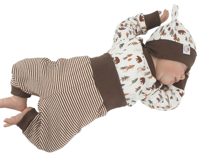 Leggings from Atelier MiaMia brown stripes