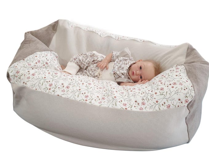 Children's beanbag, stabilizing cushion flowers fabric selection by Atelier MiaMia