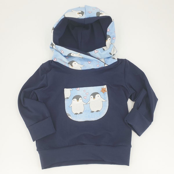 Hoodie, sweater with hood penguins by Atelier MiaMia