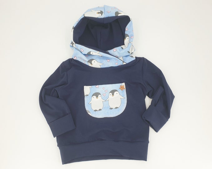 Hoodie, sweater with hood penguins by Atelier MiaMia