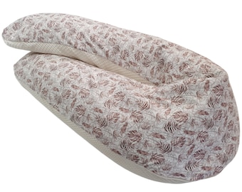 Nursing pillow cuddle pillow or just cover Monstera beige by Atelier MiaMia