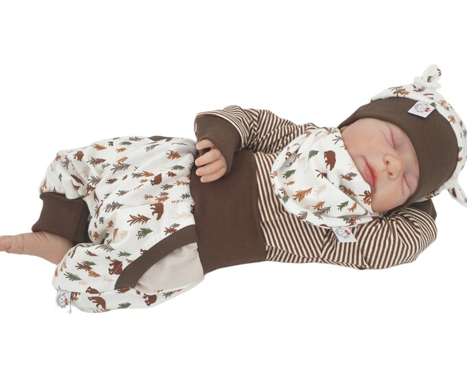 Pump pants individually or in a set of baby child designer forest animals from Atelier MiaMia