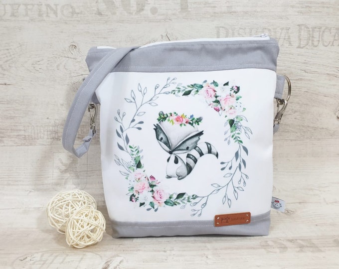 Kindergarten bag, children's bag raccoon by Atelier MiaMia