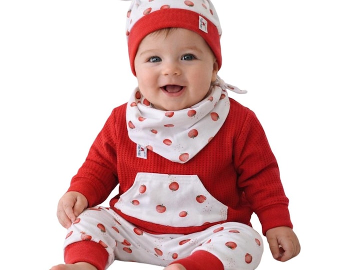 Baby Pullover Erdbeere – Handmade Sweatshirt Mädchen – Kinder Pullover Rot – Baby Kleidung Herbst – Toddler Sweater Handmade