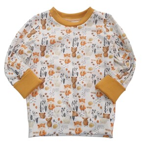 Hoodie, Pullover Waldtiere senf von Atelier MiaMia