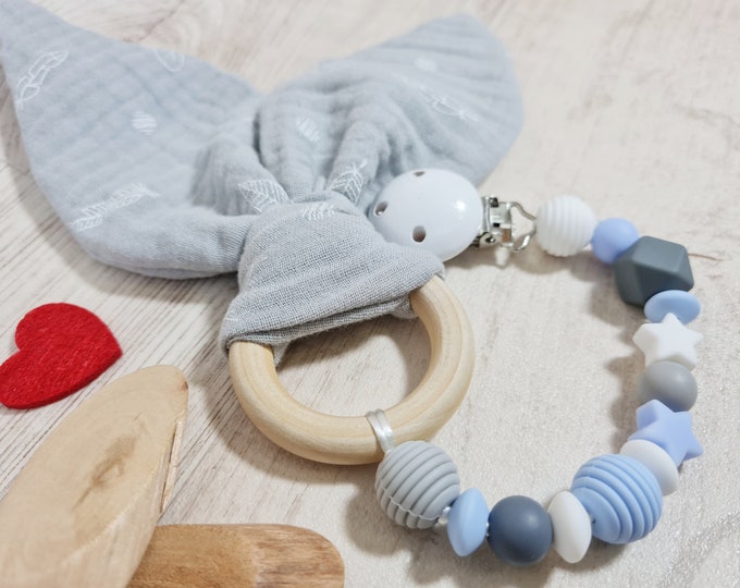 Pacifier chain with muslin ears from Atelier MiaMia