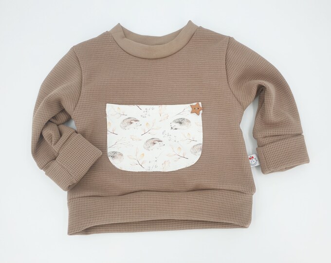 Hoodie, sweater waffle jersey hedgehog by Atelier MiaMia