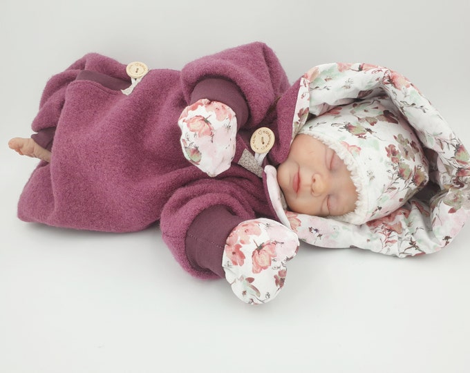 Atelier MiaMia walkoverall berry flowers old pink