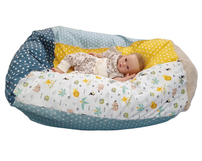 Children's beanbag, stabilizing cushion jungle animals fabric selection by Atelier MiaMia