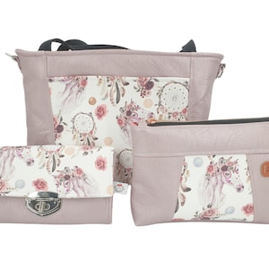 Handtasche oder Set metallic rosa Einhorn von Atelier MiaMia