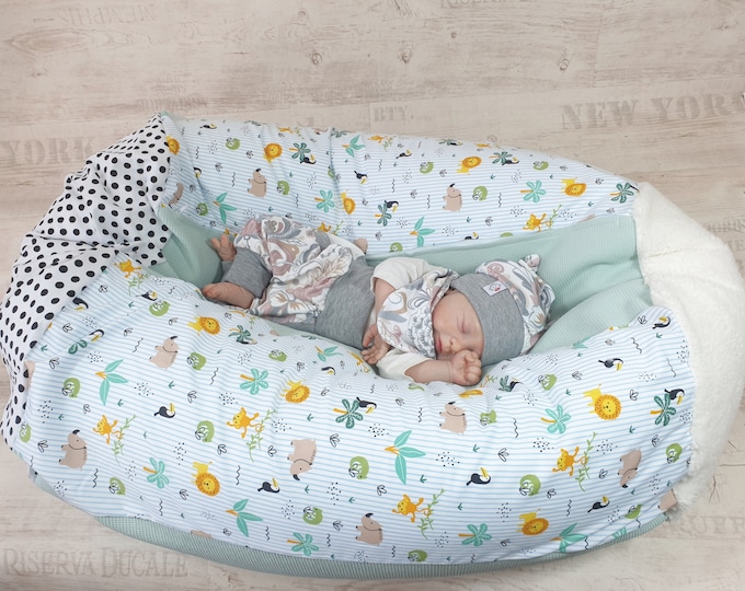 Children's bean bag, stabilizing cushion jungle animals choice of fabric from Atelier MiaMia