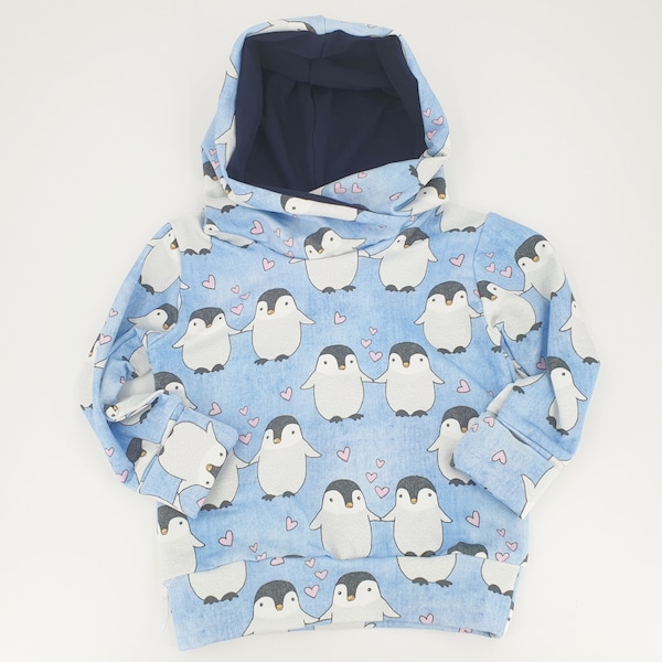 Hoodie, sweater with hood penguins by Atelier MiaMia