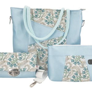 Handtasche oder Set metallic blau von Atelier MiaMia