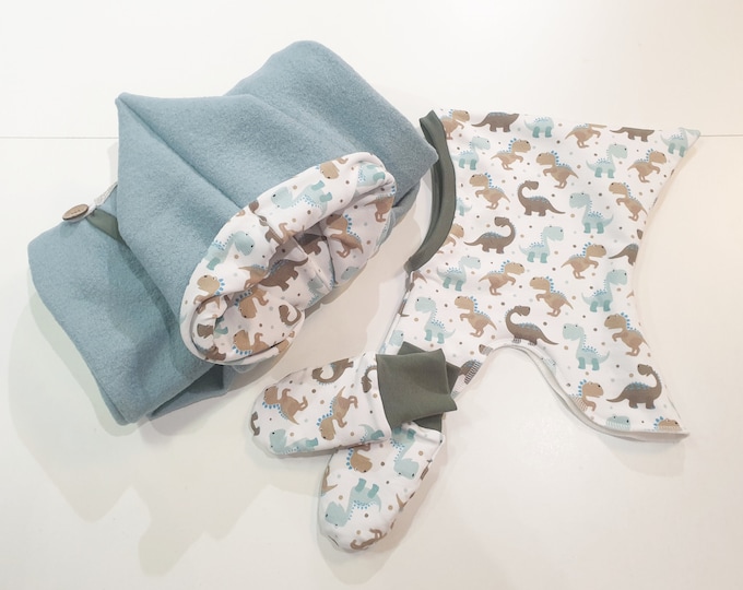 Walkoverall mint dinosaurs by Atelier MiaMia