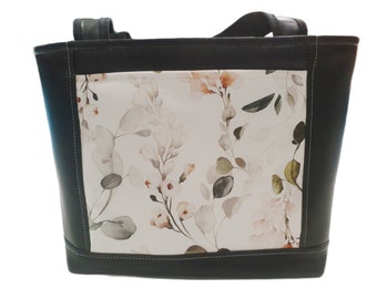 Handbag or set black leaves by Atelier MiaMia