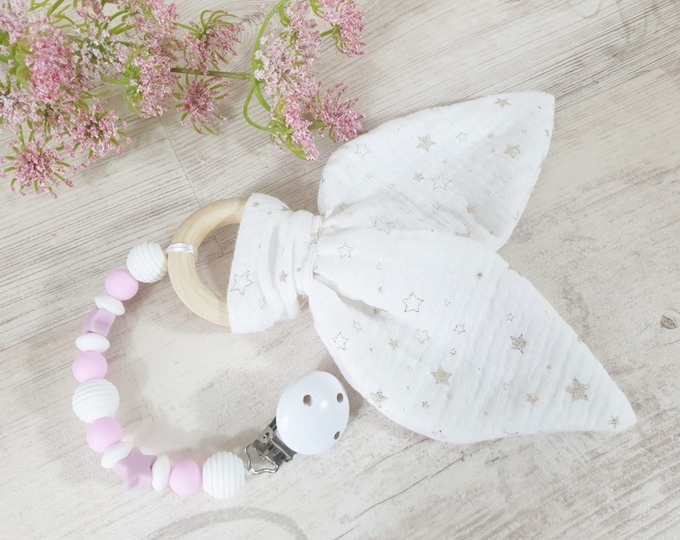 Pacifier chain with muslin ears from Atelier MiaMia