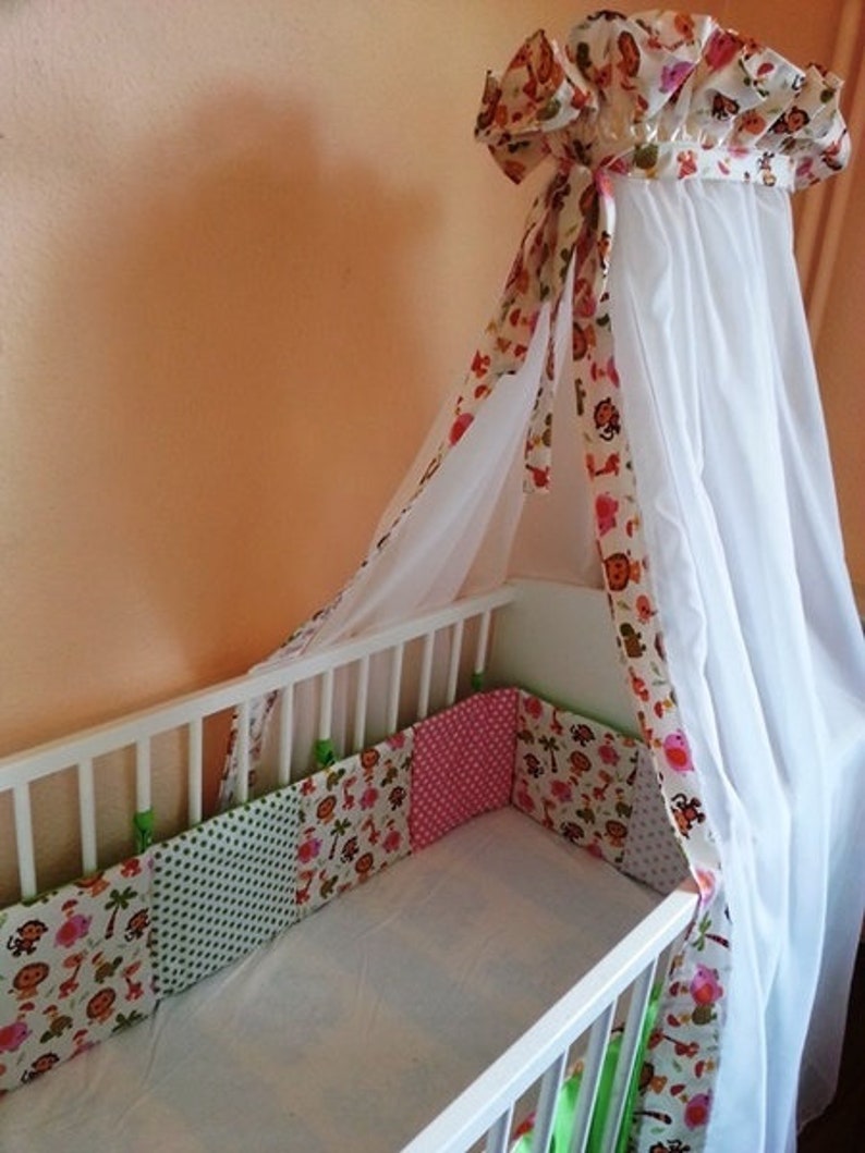 Bed canopy with border and bow by Atelier MiaMia image 2