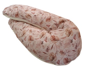 Nursing pillow cuddle pillow or just cover leaves beige by Atelier MiaMia