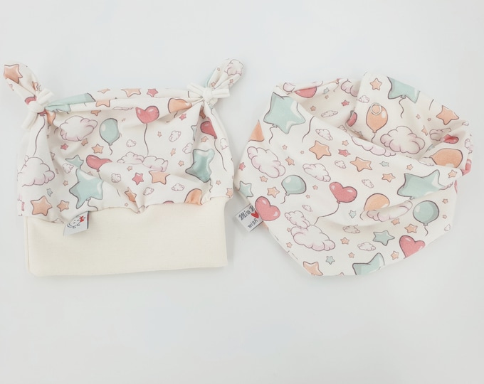 Set of knotted hat and scarf from size 33/35 KU // by Atelier MiaMia