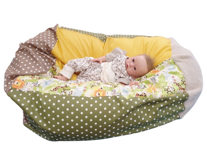 Children's beanbag, stabilizing cushion jungle animals fabric selection by Atelier MiaMia