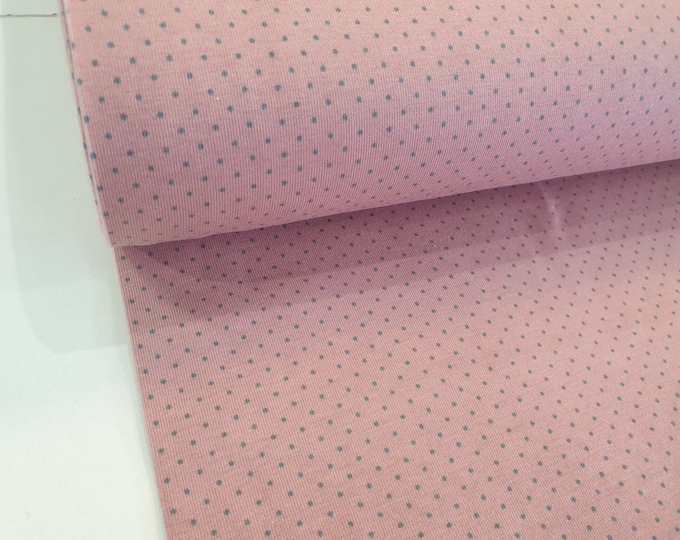 Cotton jersey dots old pink gray from Atelier MiaMia