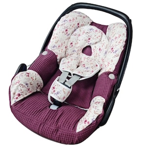 Babyschalen Bezug MaxiCosi Ersatzbezug beere Blumen von Atelier MiaMia