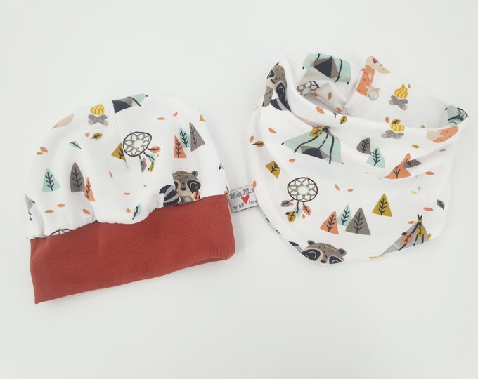 Set of beanie and scarf from size 33/35 KU // by Atelier MiaMia