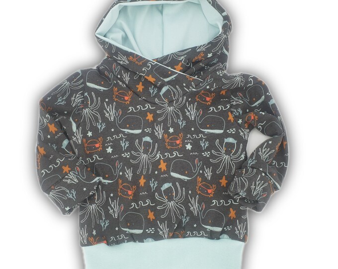Hoodie, sweater with hood under the sea by Atelier MiaMia