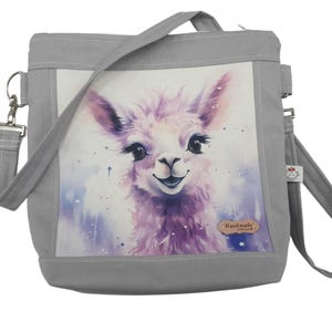 Kindergarten bag, children&#39;s bag purple Lama by Atelier MiaMia