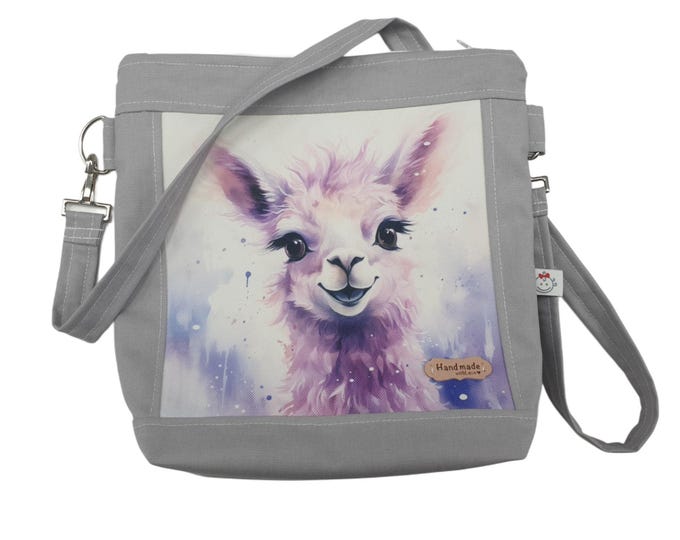 Kindergarten bag, children's bag purple Lama by Atelier MiaMia