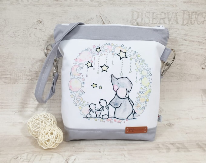 Kindergarten bag, children's bag elephant bunny stars by Atelier MiaMia