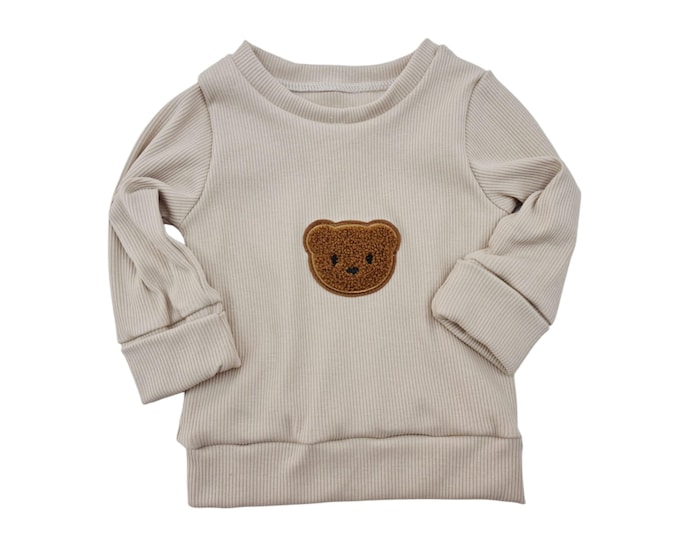Hoodie, sweater rib jersey bear by Atelier MiaMia