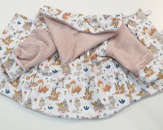 Pointed jacket, cardigan pink animals by Atelier MiaMia