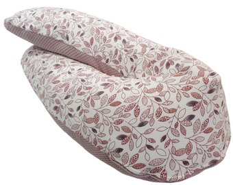 Nursing pillow cuddle pillow or just cover leaves old pink from Atelier MiaMia