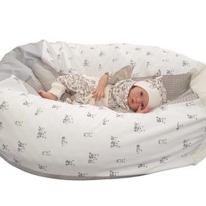 Lounger cushion, children&#39;s bean bag Pandas by Atelier MiaMia