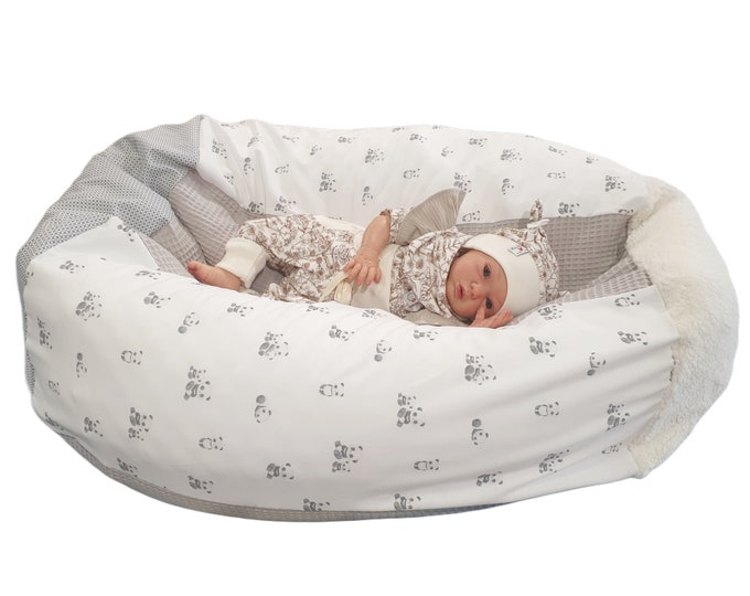 Lounger cushion, children's bean bag Pandas by Atelier MiaMia