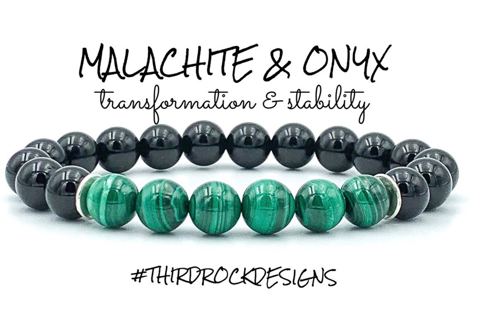 Stunning Malachite & Onyx Bracelet Healing Crystal Bracelet Etsy